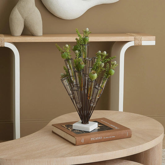 Flaunt Flower Sculpture by Global Views in shiny metal. Made from unique in a modern style.