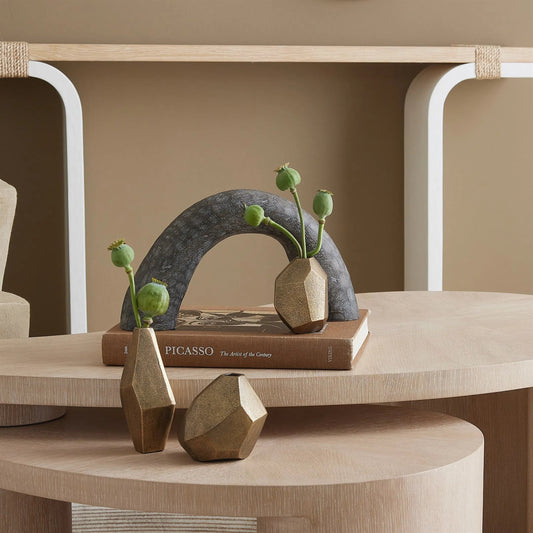 Salette Wooden Arch by Global Views in gray textured. Made from mango in a eclectic & global style.