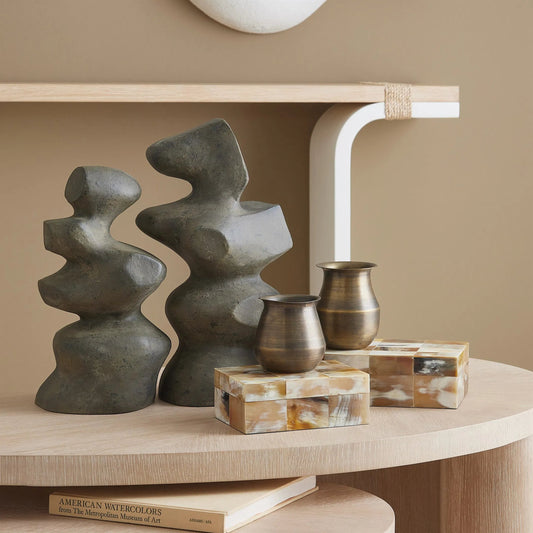 S/2 Mguyon Sculptures by Global Views in grey. Made from unique in a unique style.