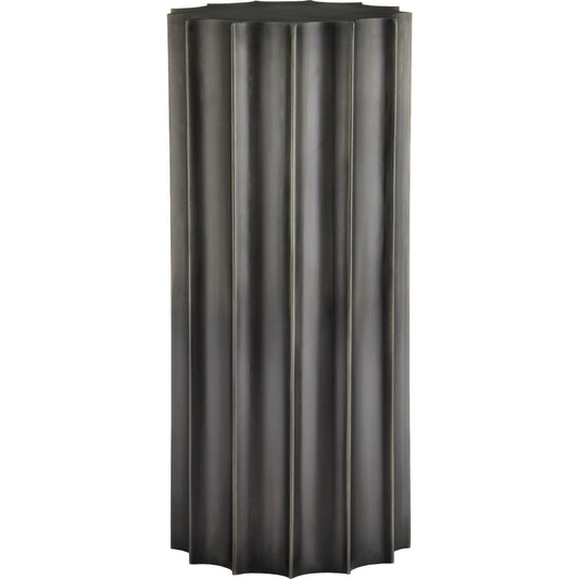 Kanti Accent Table by Currey and Company in graphite. Made from iron in a modern style.