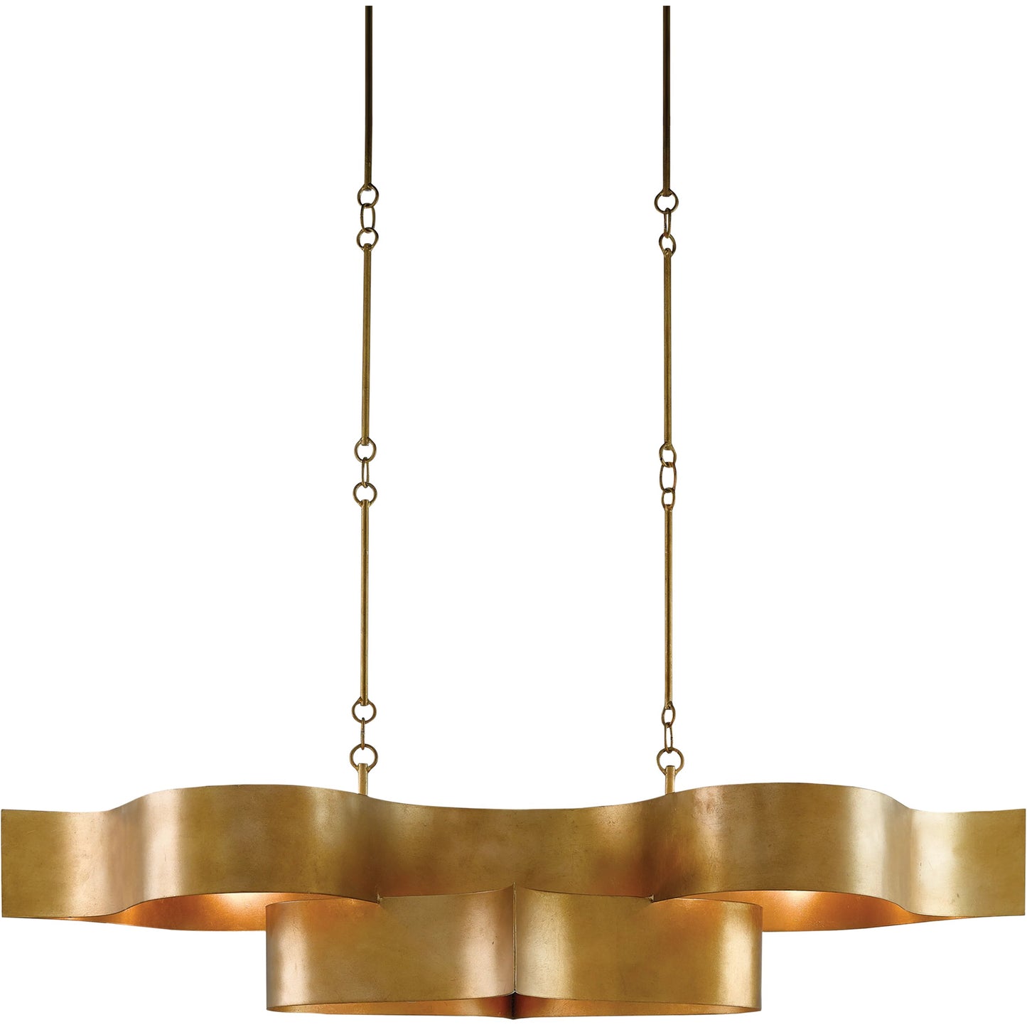 005 S-223518 | Primary Silo | Grand Lotus Oval Chandelier by Currey and Company. Made from wrought iron in a modern style.