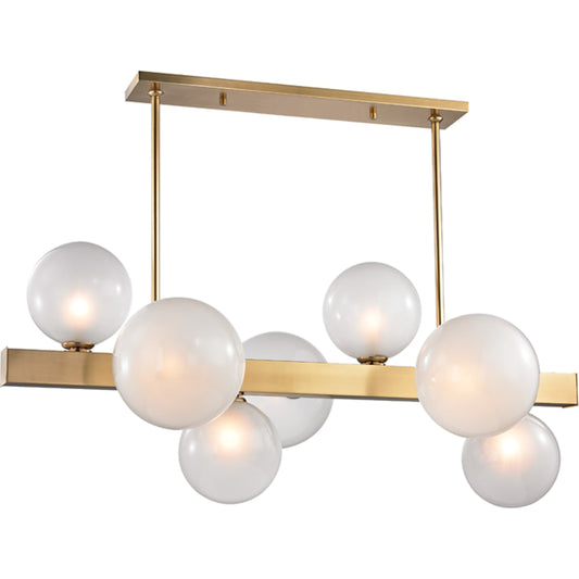 Hinsdale 7 Light Island by Hudson Valley. Made from brass in a modern style.