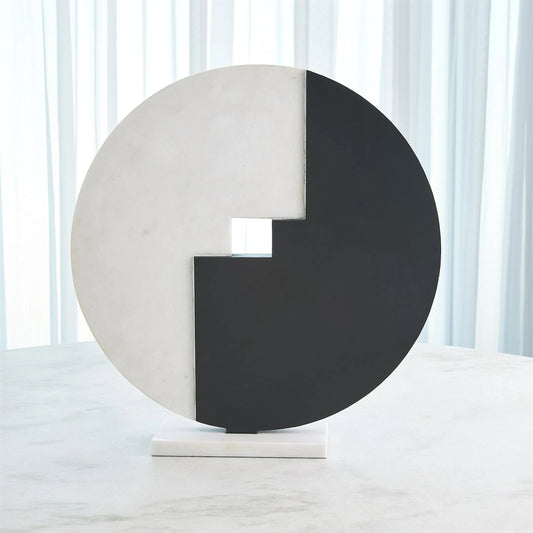 Stone Allion Sculpture by Global Views in white and marble. Made from unique in a modern style.