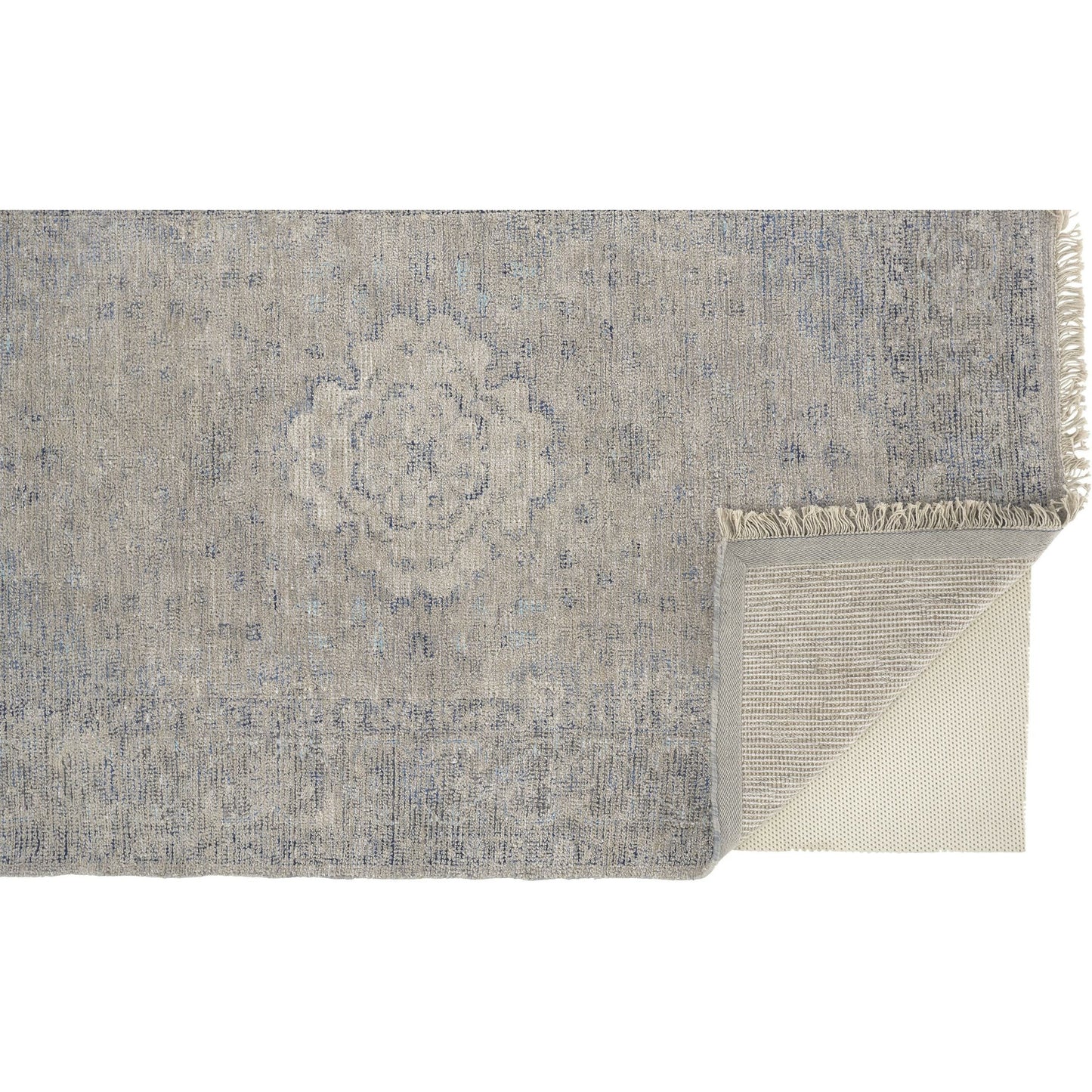 013 SI-1753693,SI-1753696 | Closeup | Caldwell Transitional Rug - 8108F by Feizy in gray, blue, ivory. Made from wool, viscose in a unique style.