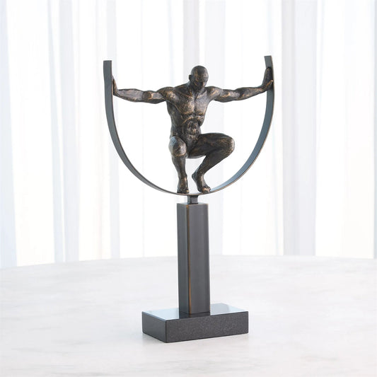 Fortitude Sculpture by Global Views in bronze and marble. Made from unique in a modern style.
