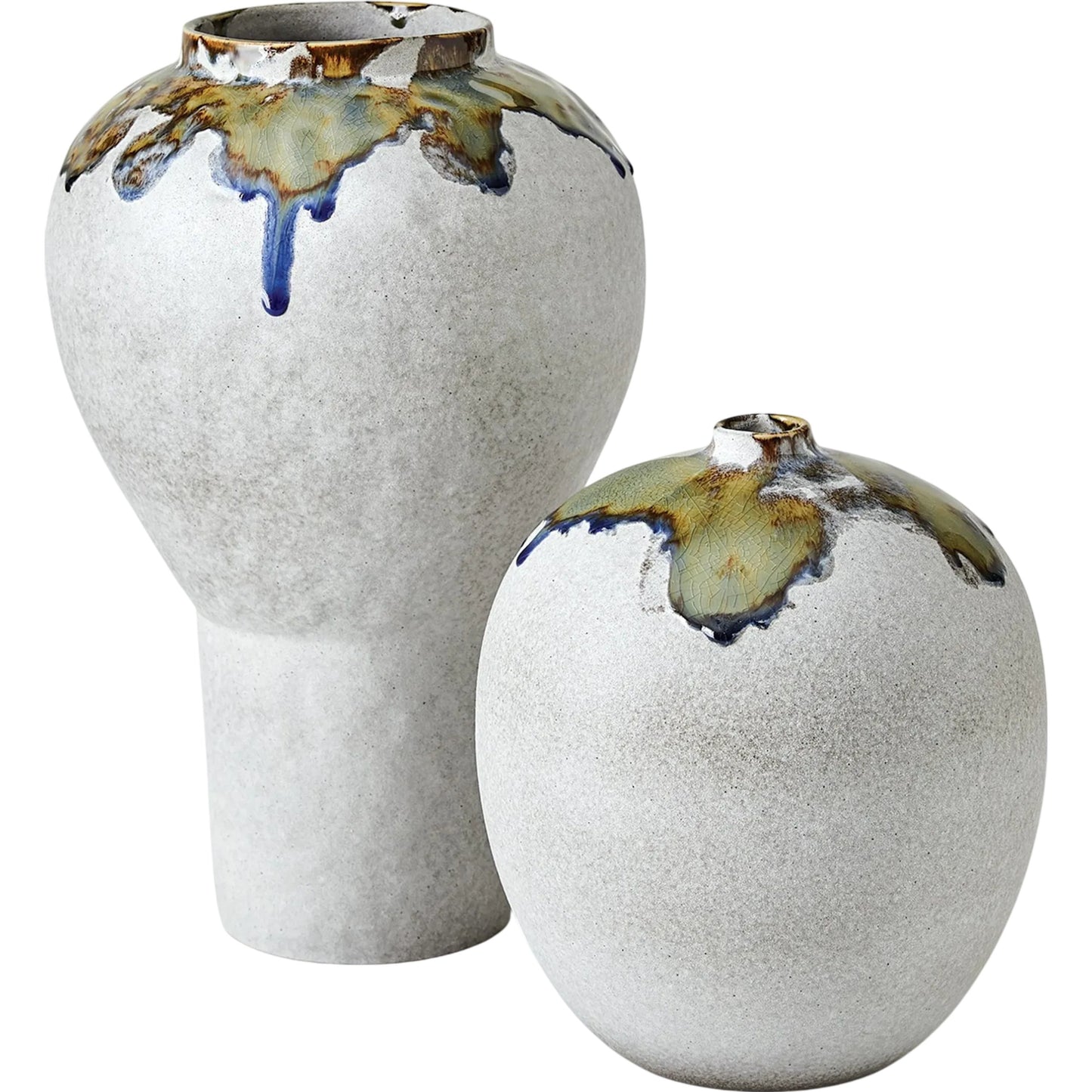 002 SI-2445715 | Additional Silo | Volcan Vase by Global Views in grey, reactive green. Made from ceramic in a eclectic & global style.
