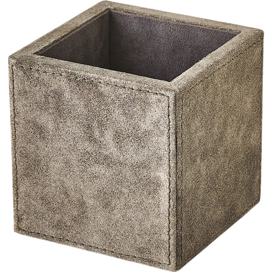 Posh Pencil Cup by Global Views in leather. Made from mdf, cloth polysuede in a eclectic & global style.