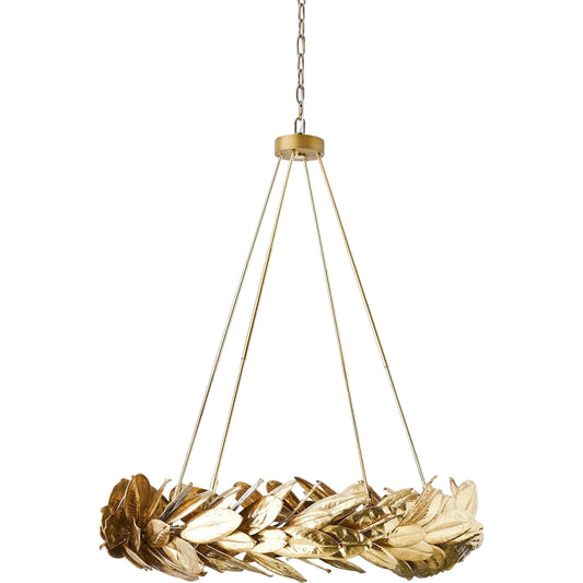 Laurel Chandelier by Global Views in natural and brass. Made from unique in a modern style.