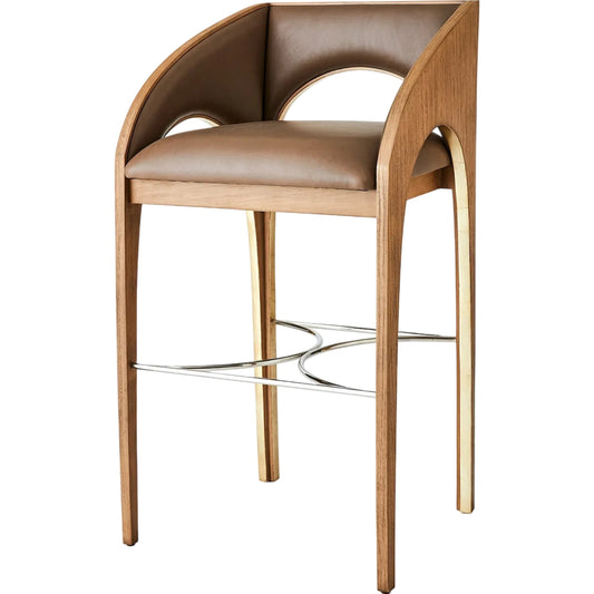 Arches Bar Stool by Global Views in nutmeg. Made from unique in a traditional style.