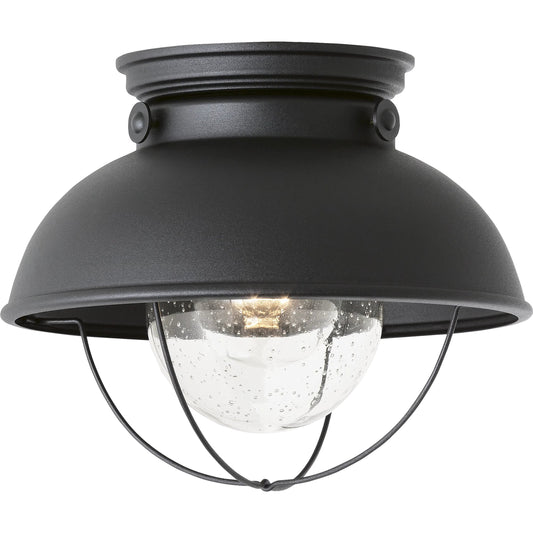Sebring One-Light Outdoor Flush Mount by Visual Comfort & Co.. Made from aluminum, clear seeded glass in a cottage & farmhouse style.