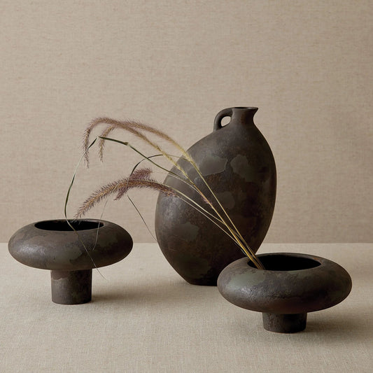 Diviners Vessel by Global Views in soot. Made from ceramic in a rustic style.