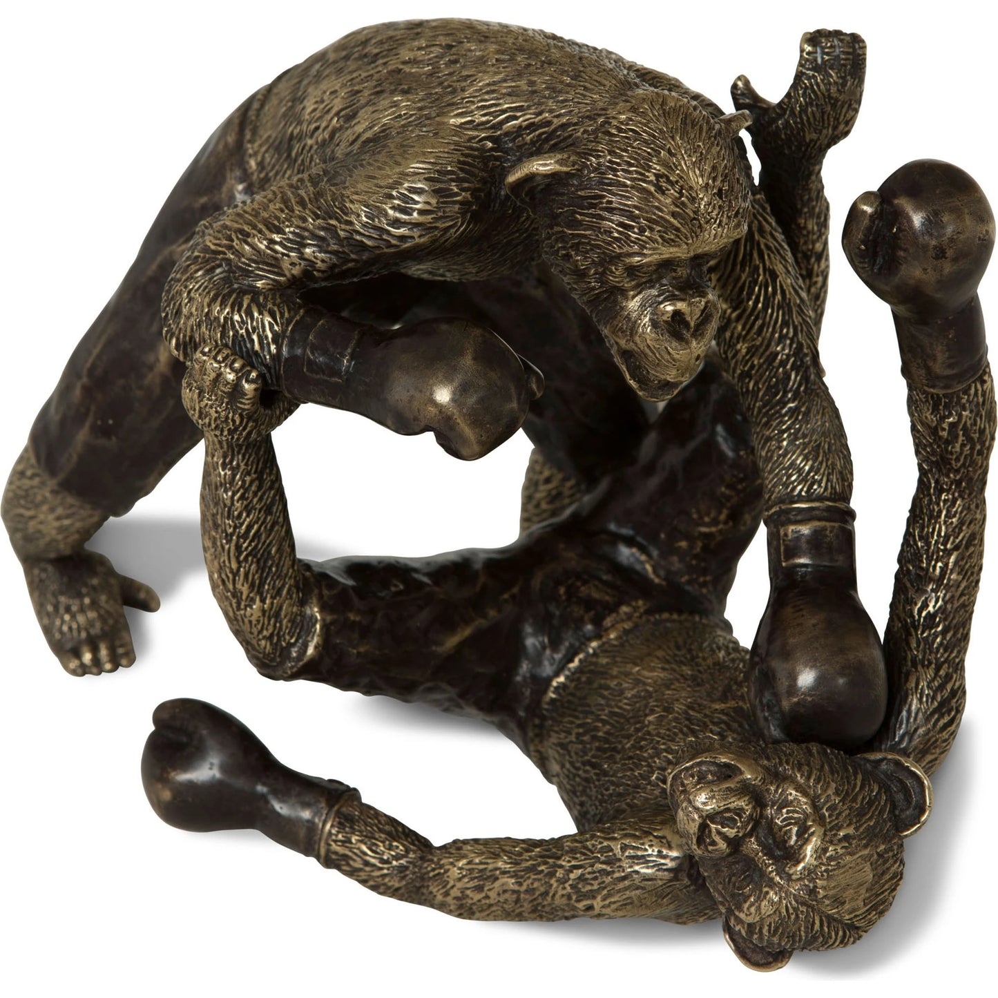 001 SI-2016166 | Primary Silo | Brass Sparring Chimpanzees by Maitland-Smith. Made from unique in a traditional style.