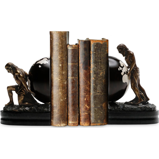 Atlas Globe Bookends by Maitland-Smith. Made from unique in a traditional style.