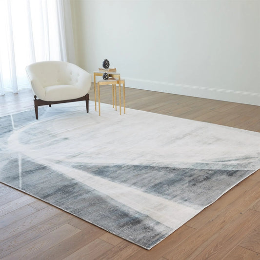 Refraction Rug by Global Views in grey, red, ivory and black. Made from unique in a unique style.