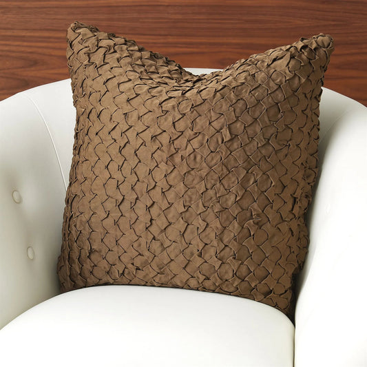 Diamond Olive Ruche Pillow by Global Views in olive. Made from unique in a eclectic & global style.