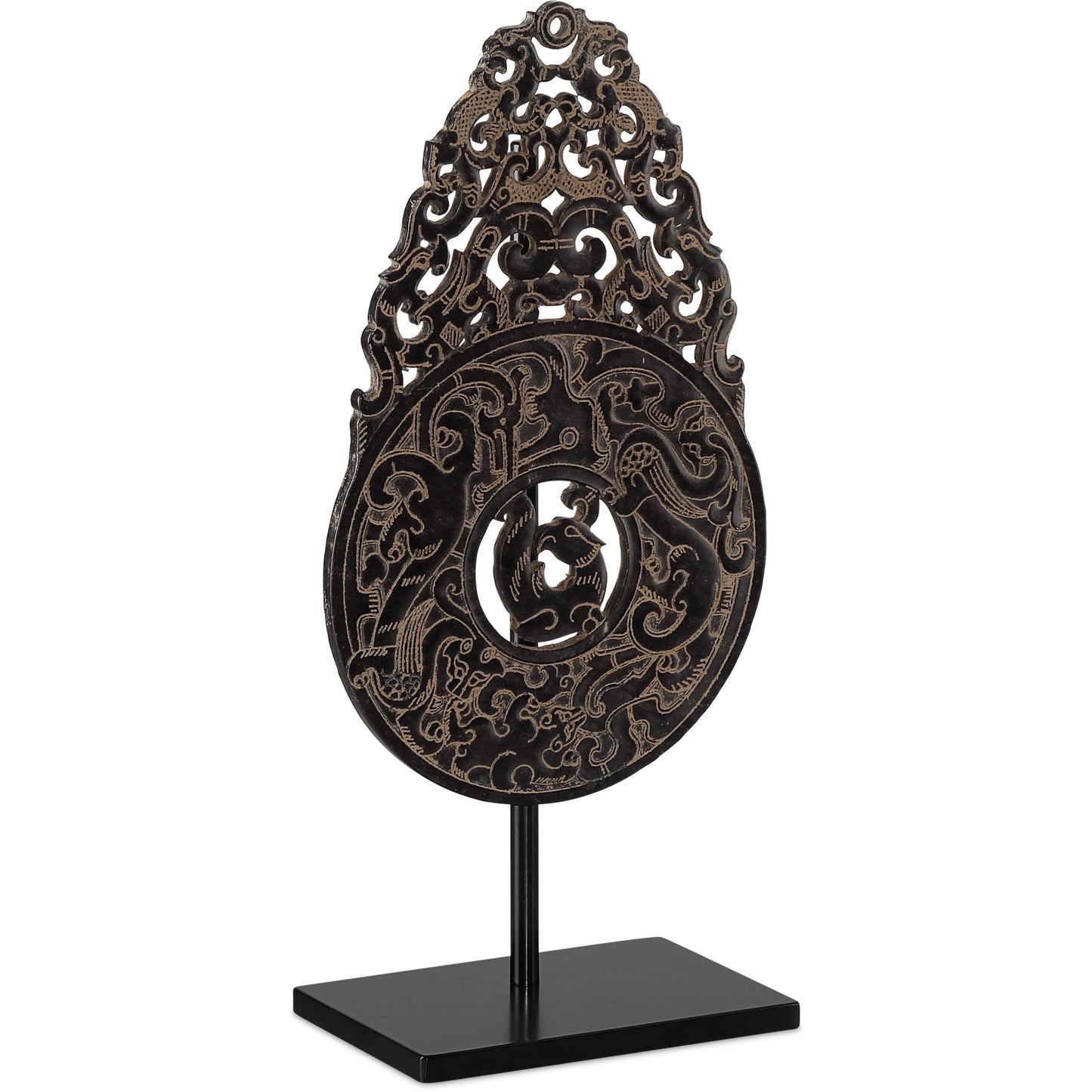 003 SI-2191734 | Additional Silo | Han Dynasty Jade Symbol by Currey and Company in bronze, black. Made from stoneware, metal in a eclectic & global style.