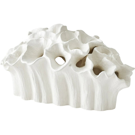 Flora Coral Bouquet by Global Views in matte white. Made from ceramic in a modern style.