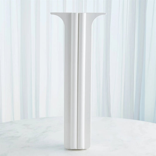 Flying Column White Vase by Global Views in white and white gloss. Made from unique in a modern style.