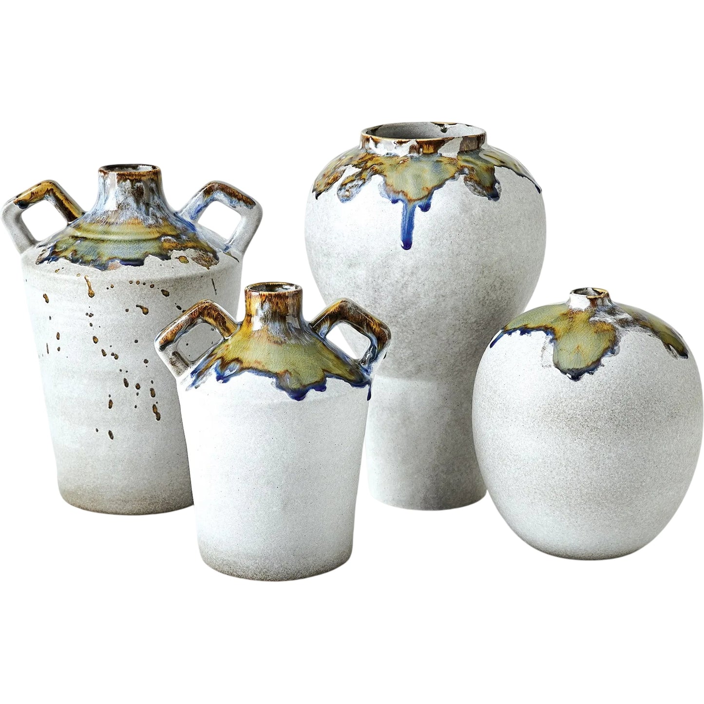 003 SI-2445715 | Additional Silo | Volcan Vase by Global Views in grey, reactive green. Made from ceramic in a eclectic & global style.