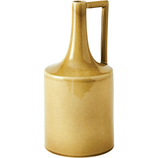 Garden Bottle by Global Views in ochre. Made from earthenware in a modern style.