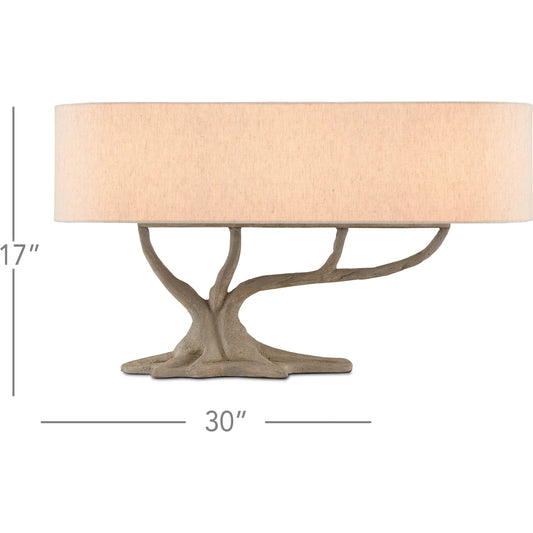 Cotswold Table Lamp by Currey and Company in gray. Made from concrete, wrought iron in a eclectic & global style.