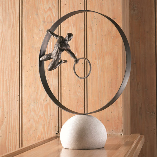 Circle in Circle Man by Global Views. Made from iron, white marble in a eclectic & global style.