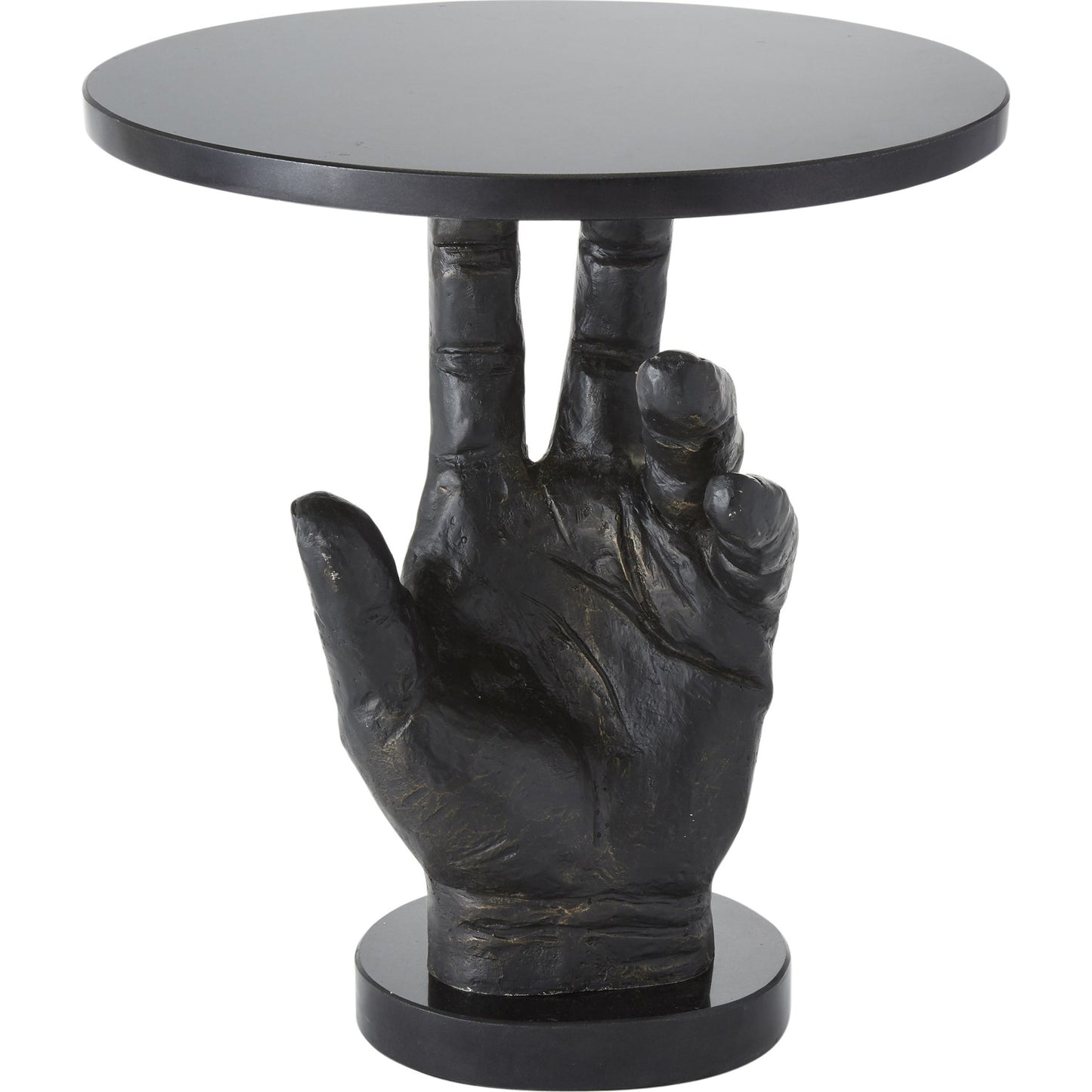 001 SR-701388 | Primary Silo | Hand Table by Global Views in bronze patina. Made from cast iron in a eclectic & global style.