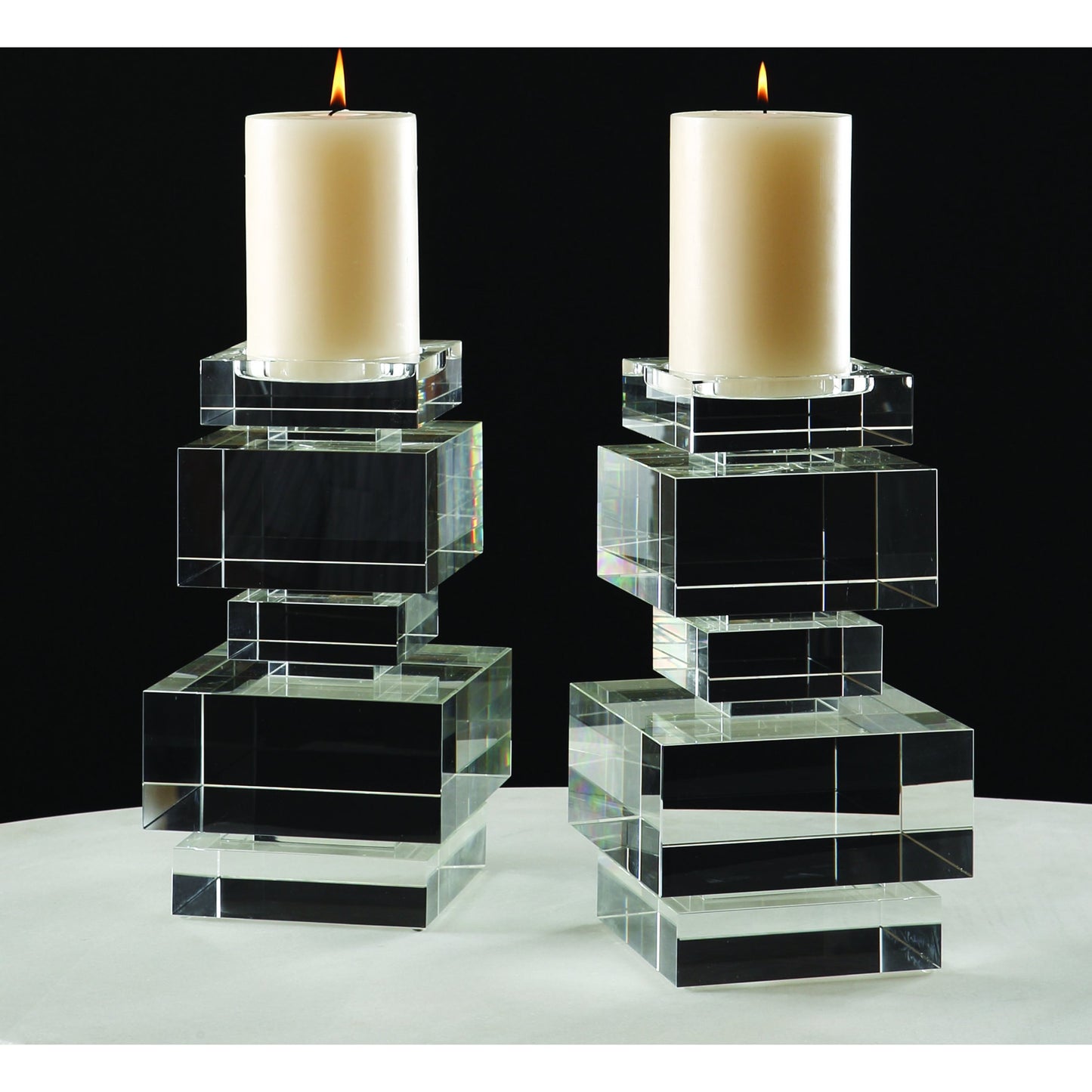 007 SR-700865 | Lifestyle | Brilliant Pillar Candle Holder by Global Views. Made from crystal in a transitional style.