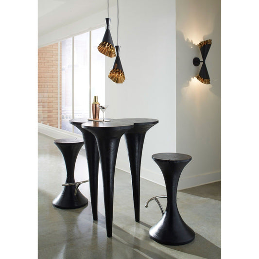 Ruffle Pendant Lamp by Phillips Collection in black, gold and brass. Made from metal in a eclectic & global style.