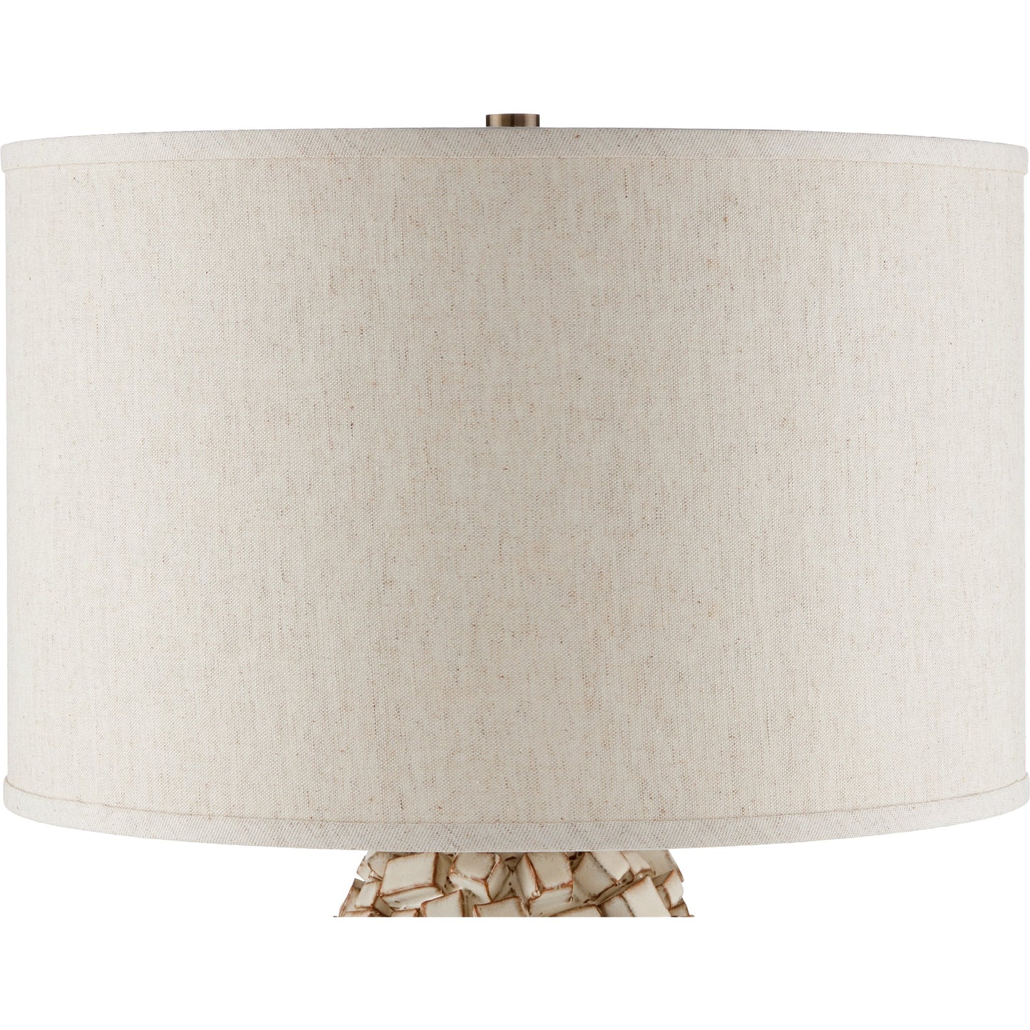 004 SI-2134093 | Closeup | Sugar Cube Table Lamp by Currey and Company in ivory, brown. Made from ceramic in a modern style.