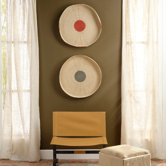 Sundial Wall Art by Jamie Young. Made from seagrass in a rustic style.