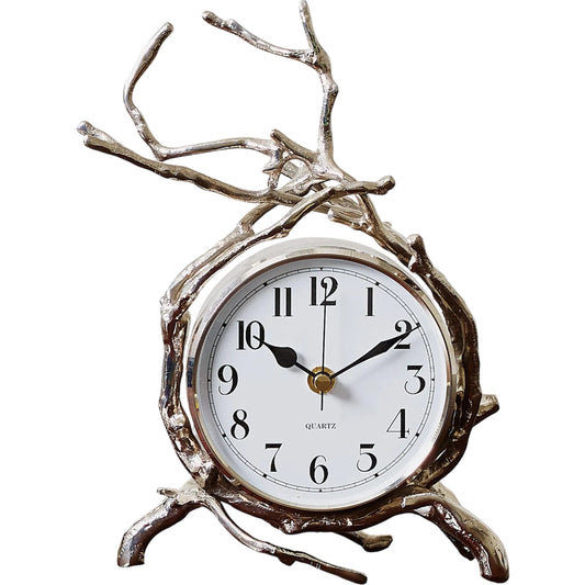 001 SR-702259 | Primary Silo | Twig Clock by Global Views. Made from brass in a eclectic & global style.