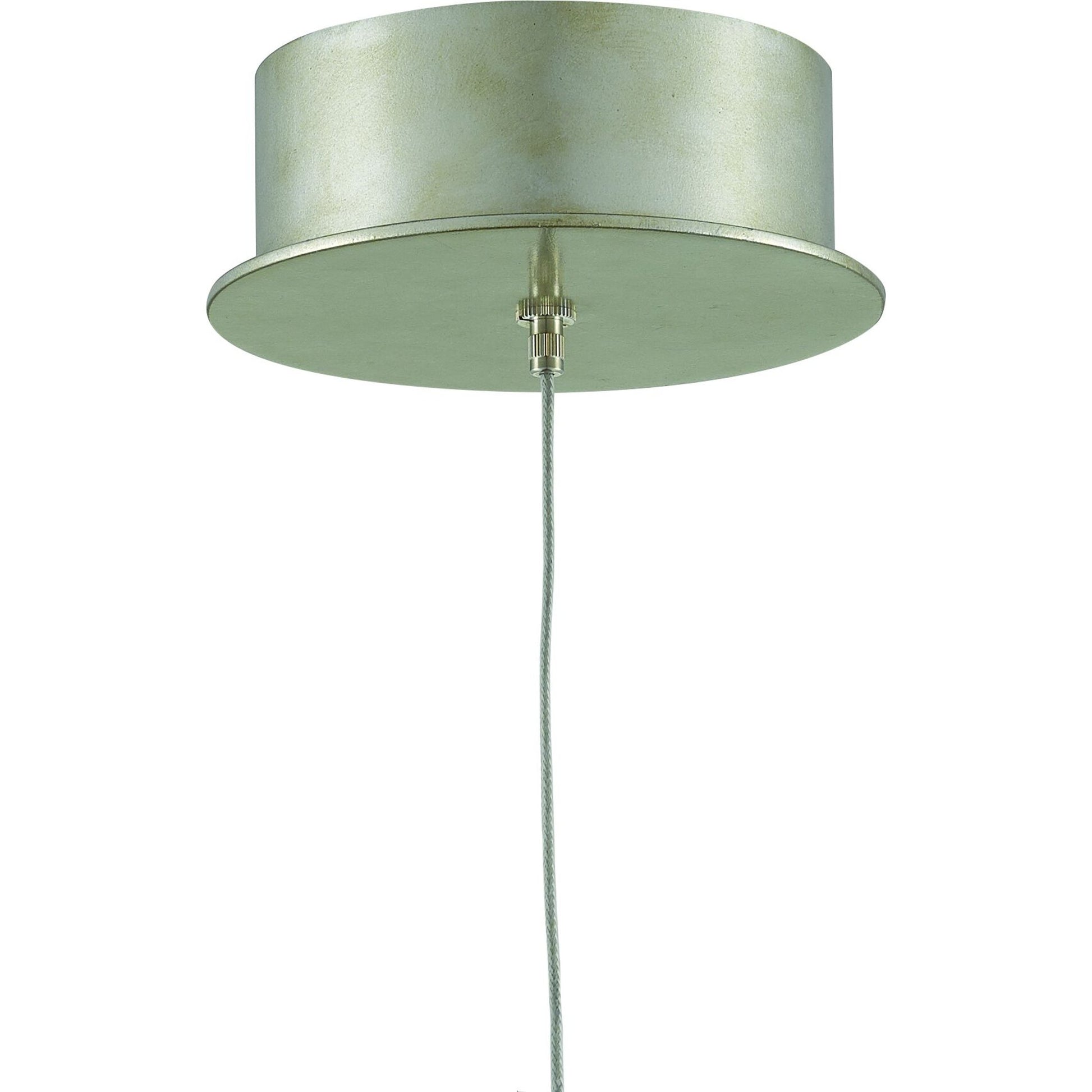 Catrice Pendant by Currey and Company in painted silver, contemporary silver leaf, natural shell. Made from capiz shell, wrought iron in a coastal style.