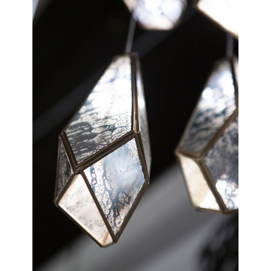 Glace Pendant by Currey and Company in painted silver, antique brass. Made from brass in a modern style.
