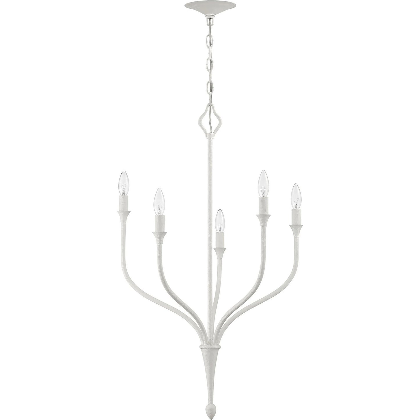 001 SI-1966004 | Primary Silo | Rhodes 5-Light Chandelier by Lumanity in gesso white. Made from iron in a modern style.