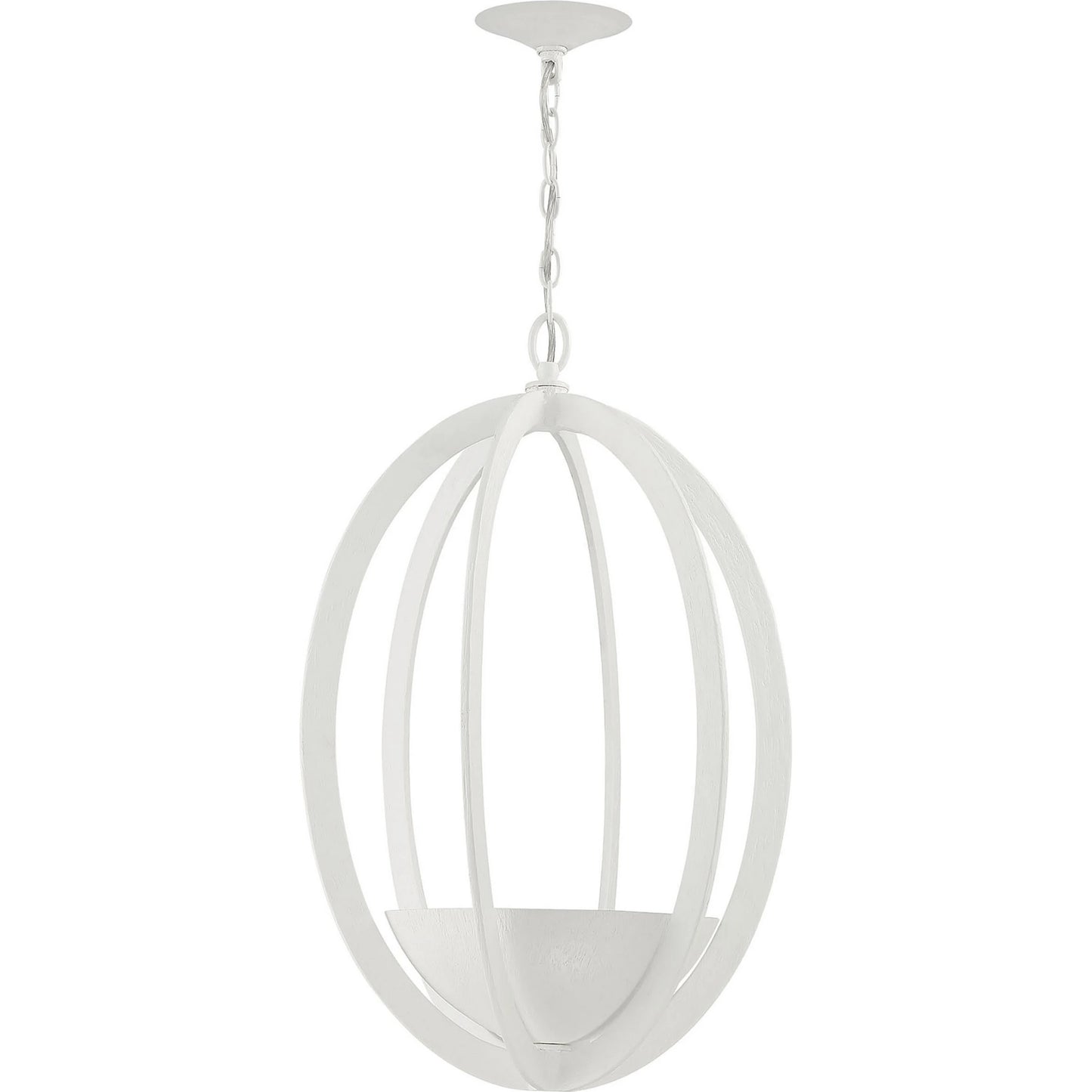 001 SI-1965977 | Primary Silo | Eclipse 2-Light Oval Chandelier by Lumanity in gesso white. Made from iron in a modern style.
