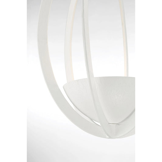 Eclipse 2-Light Oval Chandelier by Lumanity in gesso white. Made from iron in a modern style.