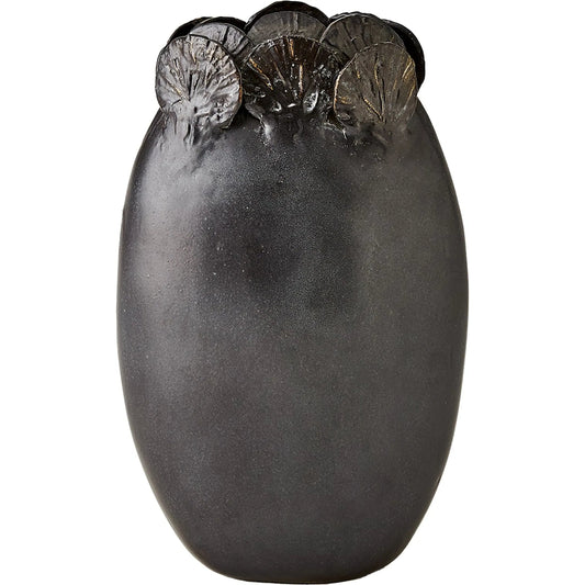 Sand Dollar Vase by Global Views in black. Made from unique in a coastal style.