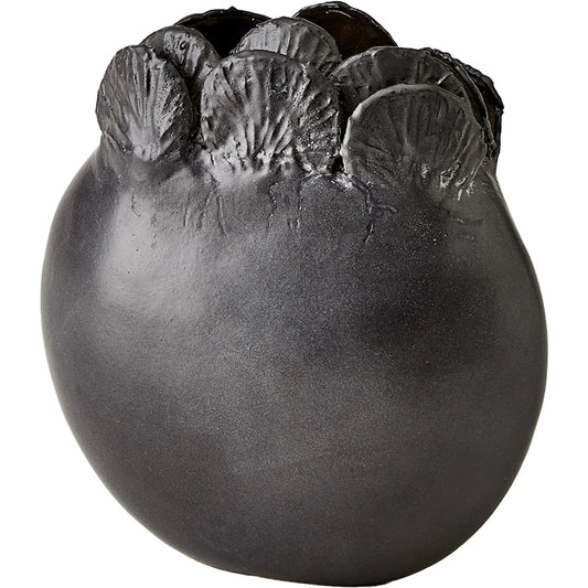 Sand Dollar Vase by Global Views in black. Made from unique in a coastal style.