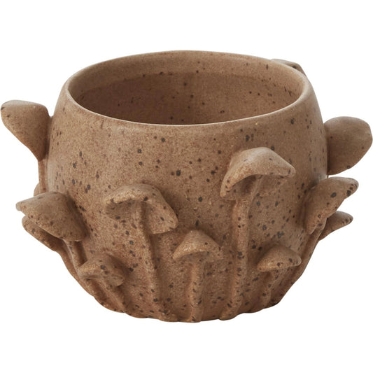 Mushroom Forest Pot by Accent Decor in tan. Made from ceramic in a modern style.