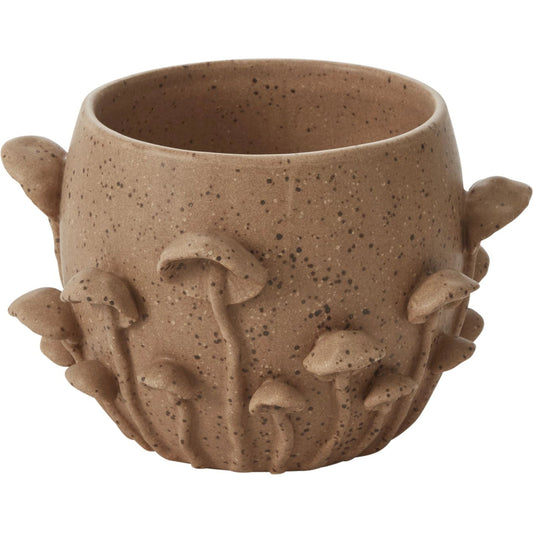 Mushroom Forest Pot by Accent Decor in tan. Made from ceramic in a modern style.