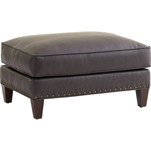 Hughes Leather Ottoman by Lexington in mocha. Made from unique in a transitional style.