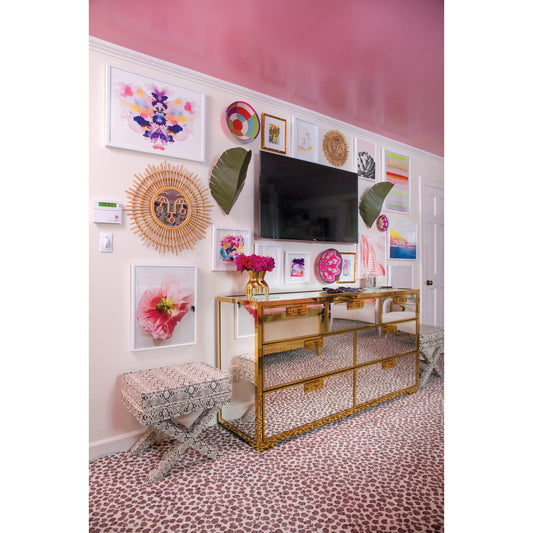 Sconce by Varaluz in banana leaf. Made from banana leaf, recycled steel in a coastal style.