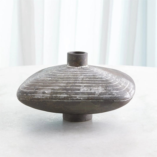 Lantern Vase by Global Views in red. Made from unique in a rustic style.