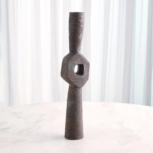 Ebba Vase by Global Views in brown. Made from unique in a rustic style.