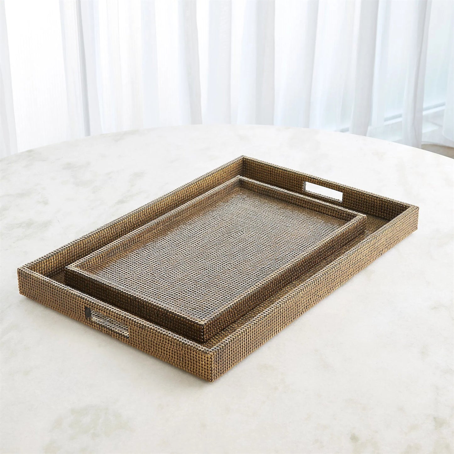 013 SI-2323876,SI-2323877 | Lifestyle | Lames Tray by Global Views in gold and brass. Made from unique in a eclectic & global style.