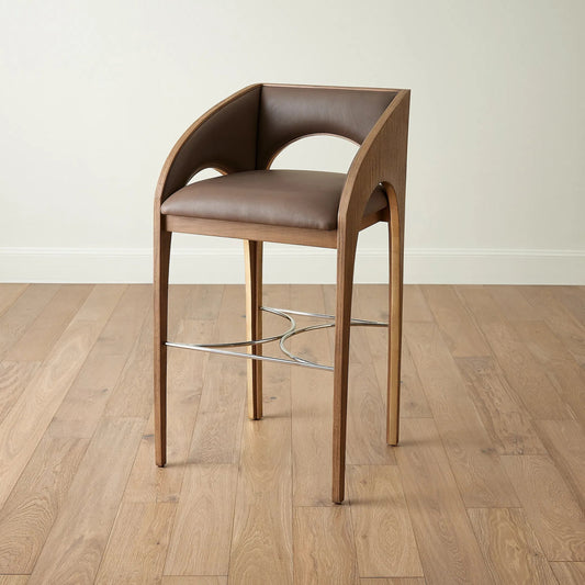 Arches Bar Stool by Global Views in nutmeg. Made from unique in a traditional style.