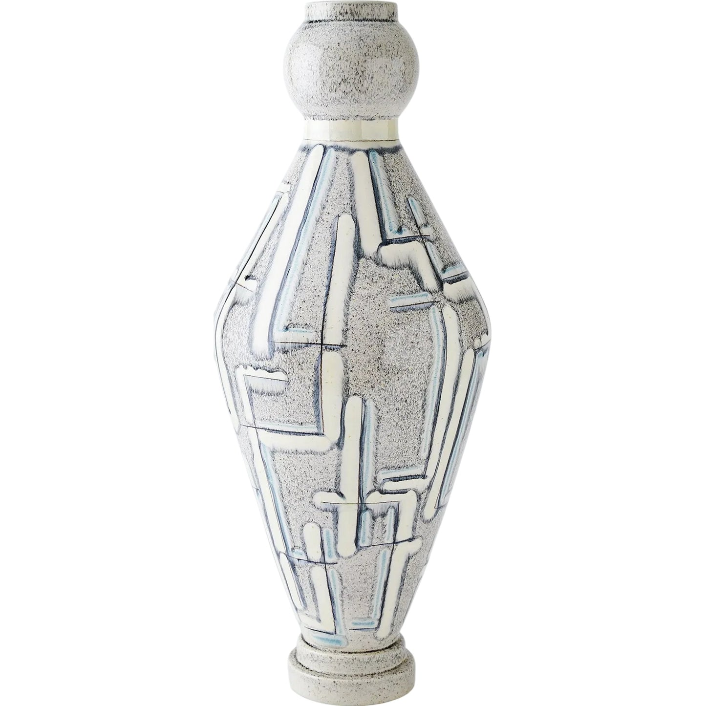 001 SI-2445476 | Primary Silo | Spindle Vase by Global Views in grey, blue painted. Made from ceramic in a unique style.