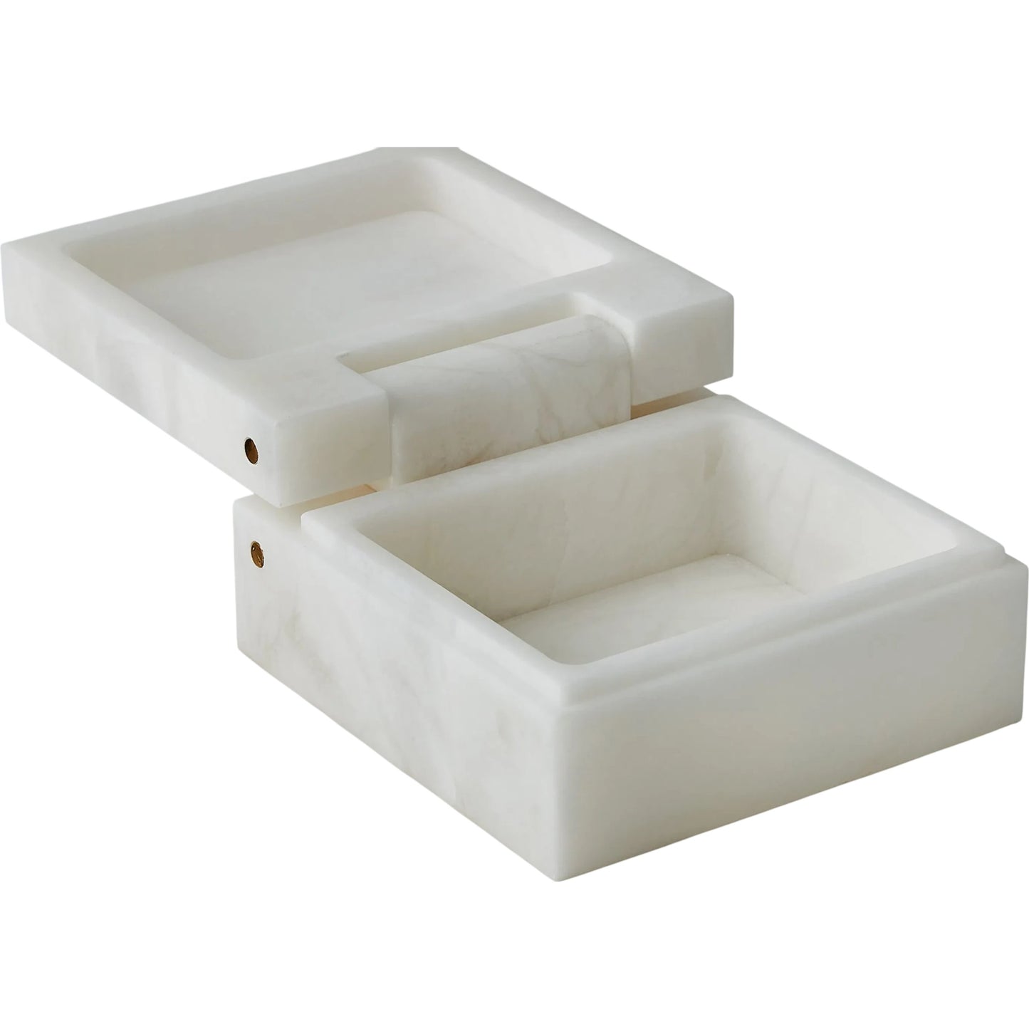 003 SI-2445583 | Additional Silo | Hinged Alabaster Box by Global Views in white. Made from alabaster in a modern style.
