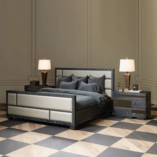 Brazil King Bed by Global Views in black and bronze. Made from unique in a modern style.